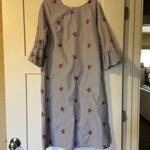 Light weight pin stripe and floral dress